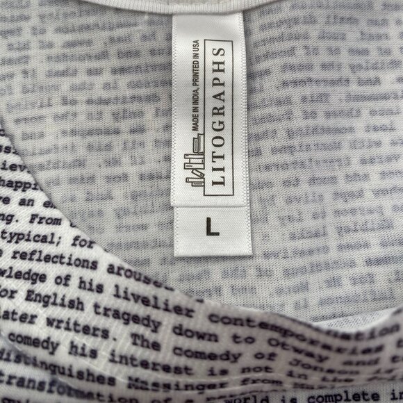 Lithographs Men's Literary & Poetical Works of TS Eliot Printed Words Tee Shirt - Picture 7 of 10